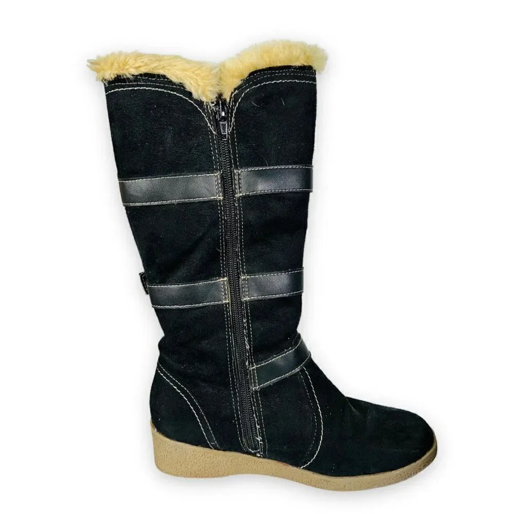 Nine West Darrion Winter Casual Boots Black Youth 4M‎